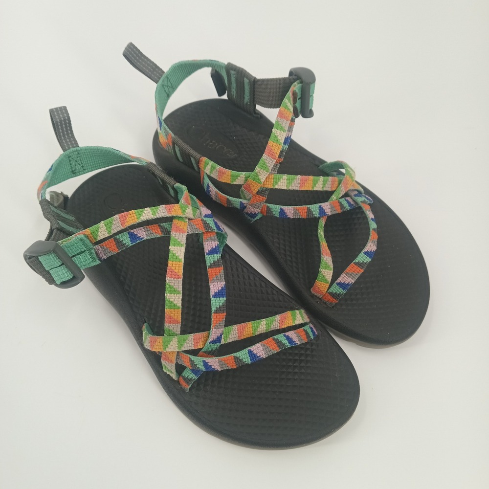 Chaco Kids Z1 Ecotread Sandals Size 3 Multi Color Geometric Straps Outdoor Shoes